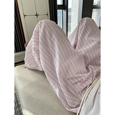 夏季新款潮流多巴胺撞色条纹宽松休闲裤B315-K25557-特p35控68，男装休闲裤，电商B315