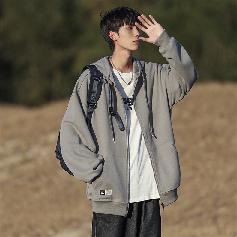 新款男连帽纯色CITYBOY风针织外套WT3411-P50控78,男装夹克,星座717
