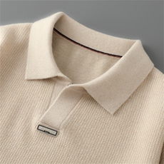 2025年秋季新款翻领针织男士上衣时尚休闲通勤百搭，男装羊毛衫，琳华羊绒