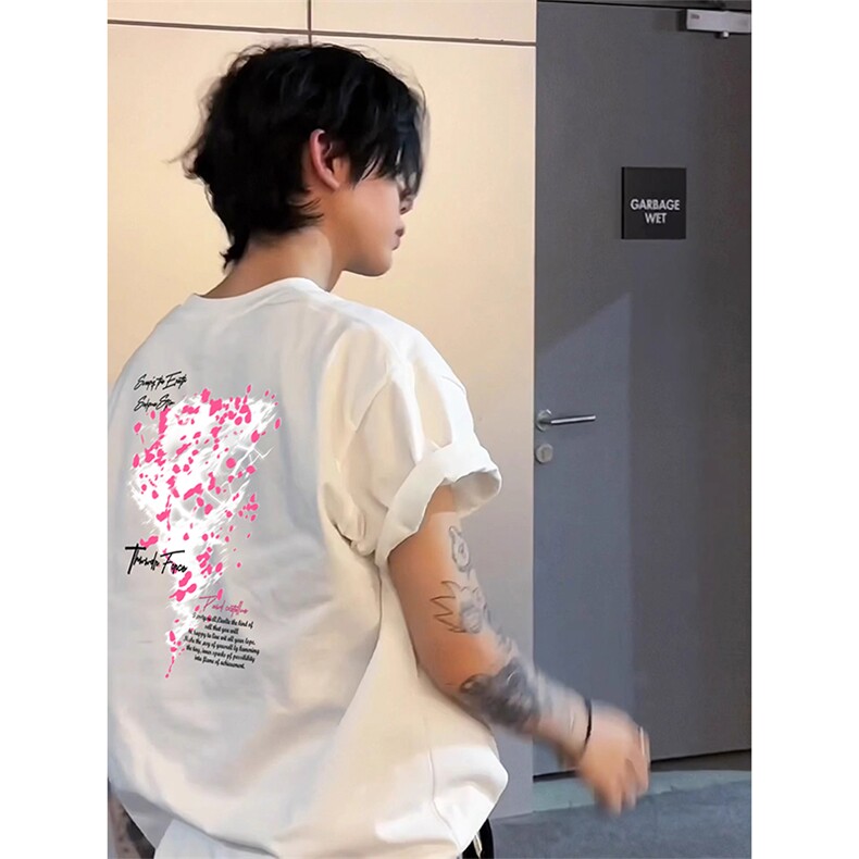 可设48小时发货支持抖音得物来样二开230克重磅美式短袖t恤MT421,男装T恤,电商A486-1