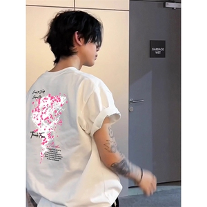 可设48小时发货 支持抖音得物来样二开230克重磅美式短袖t恤MT421图片
