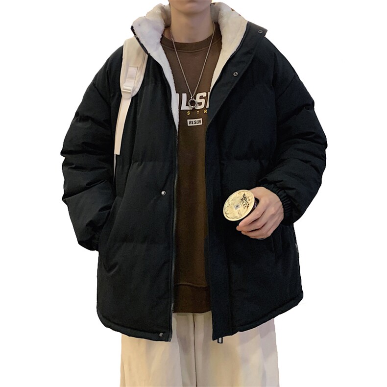 立领羊羔绒棉衣加绒加厚保暖面包服外套男女纯色棉袄M066-特价P56,男装棉衣,电商A007