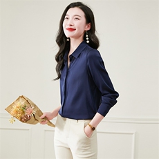 纯色重磅真丝衬衫女长袖2026新款春季中年妈妈显瘦真丝上衣小衫，女装衬衫，阿舍尔精品