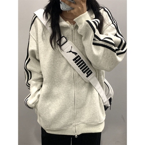 CW35HH-特P43  三条杠花灰色外套男高级感痞帅立领卫衣夹克图片