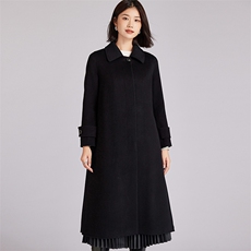 垂顺潮流都市简约大气长款简约羊毛大衣外套，女装双面呢大衣，羊程大衣