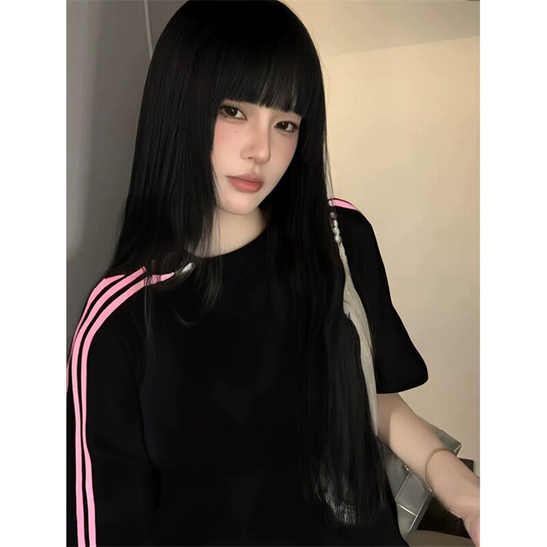 抖音得物品质二开240克宽松纯棉美式潮牌印花三条杠中性风短袖T恤,男装T恤,电商A486-1