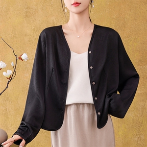 夏季新款简约女士新中式西服外套宽松百搭显瘦时尚休闲上衣图片