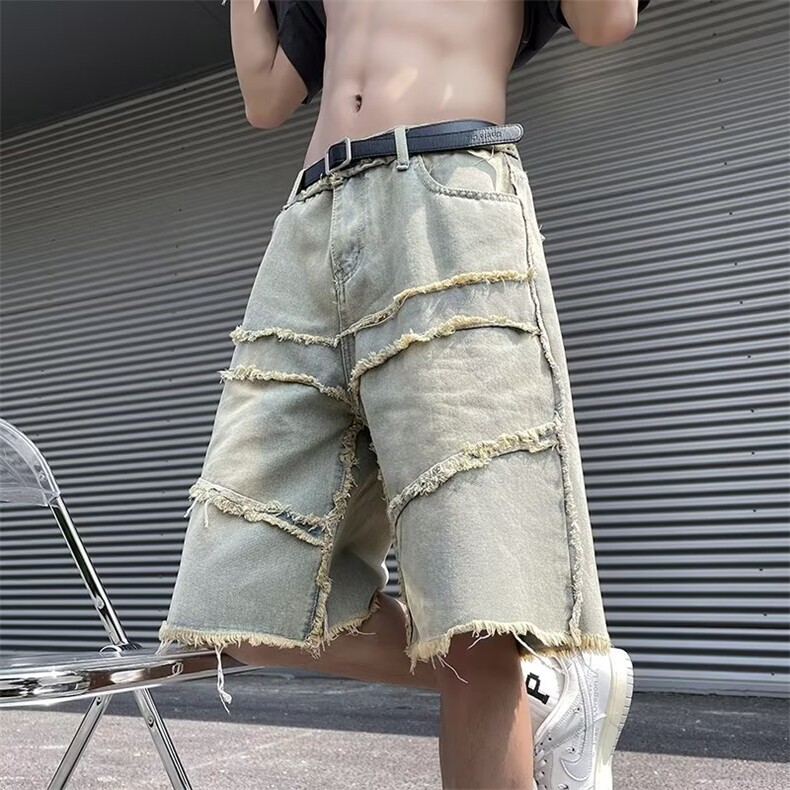 水洗夏季五分裤牛仔裤 P38图片