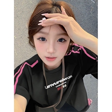 抖音得物品质二开240克宽松纯棉美式潮牌印花三条杠中性风短袖T恤，男装T恤，电商A486