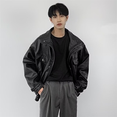 【升级款】高级感机车皮衣夹克男女外套PU皮飞行服Y10166-P85网图，男装夹克，电商B245