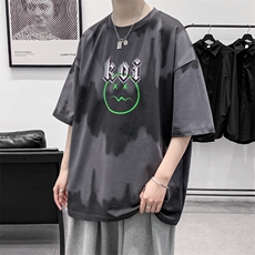 夏装港风T恤短袖2023男女时尚创意渐变印花半袖1599-P45控价68，男装T恤，电商A441-1