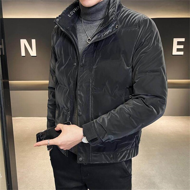 标三防面料冬季男士立领简约时尚潮流帅气百搭鸭绒保暖外套,男装羽绒服,电商A225