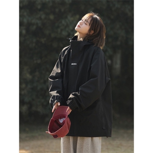 春季新款美式山系休闲纯色冲锋衣情侣潮流夹克外套JK7814-特P75图片