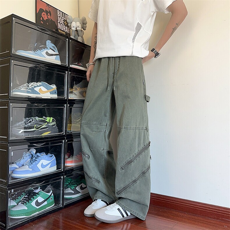 夏季新款美式高街工装拉链宽松百搭休闲裤B315-K25713-特p53控98,男装休闲裤,电商B315