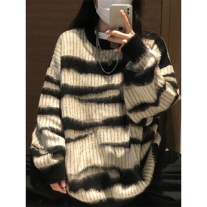 【有货】MY3010CC-特P46 条纹毛衣男慵懒风情侣针织衫外套图片