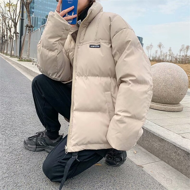 港风两面穿棉衣冬款日系潮宽松棉服加厚外套立领痞面包服M03,男装棉衣,星座1013-1