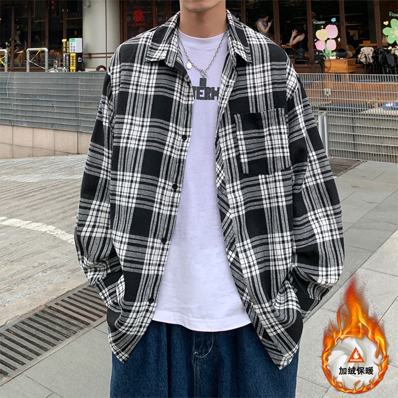 秋季新款格子衬衣男女宽松休闲百搭上衣C2167-特P32/CJ9735-特P40,男装衬衫,电商A007