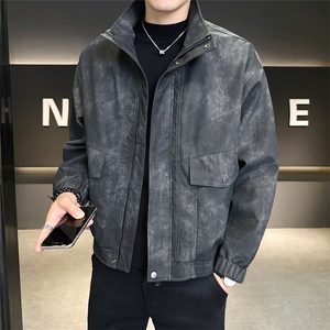 秋季宽松立领皮衣外套男装夹克大货C317-J1118-P155图片