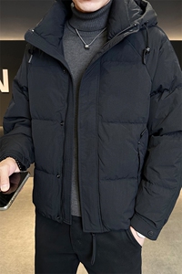 冬季店主风新款连帽标羽绒服男 短款保暖羽绒外套Y2597-P235图片