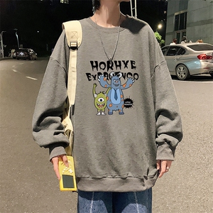 S6048-P28 加绒款-P33 秋季圆领卫衣男大码韩版宽松长袖外套图片