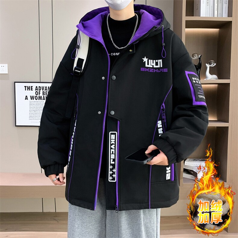 男士外套青年男冬季加绒加厚夹克外套帅气保暖棉衣男L8756-P93,男装夹克,星座310B-3