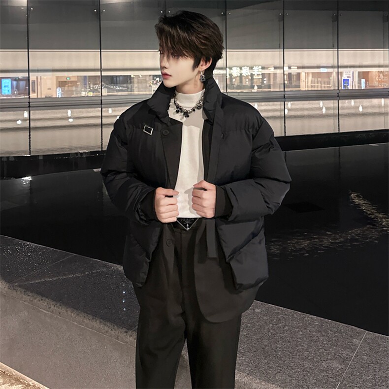 （自家图）冬季西装拼接假两件小众休闲棉衣男加厚棉服1519-P130,男装西服套装,星座910-5