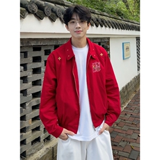 工装外套男新翻领绣花夹克时尚休闲痞帅上衣513AJK2732P62，男装夹克，星座513A