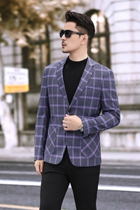 男士格纹西装 春装新款西服外套 7816 P155 258图片