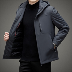 2023冬季新款可脱卸帽休闲羽绒服男装中年加厚保暖男士御寒外套，男装羽绒服，电商B212（原钱塘6029）