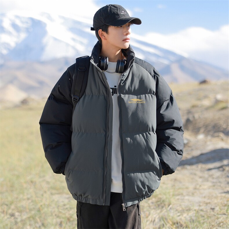 现货抖音得物可供视频三防加厚羽绒拼接棉衣外套面包棉服86617,男装棉衣,电商A486