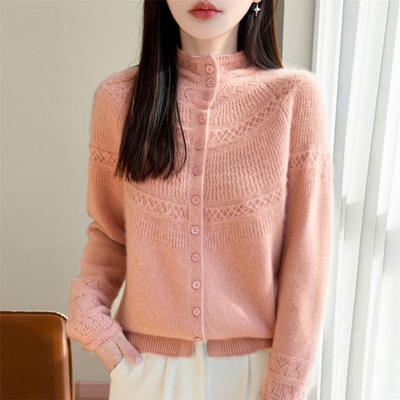 秋冬季羊毛衫女半高领加厚保暖毛衣宽松打底内搭针织衫,女装羊毛衫,大美人高端店