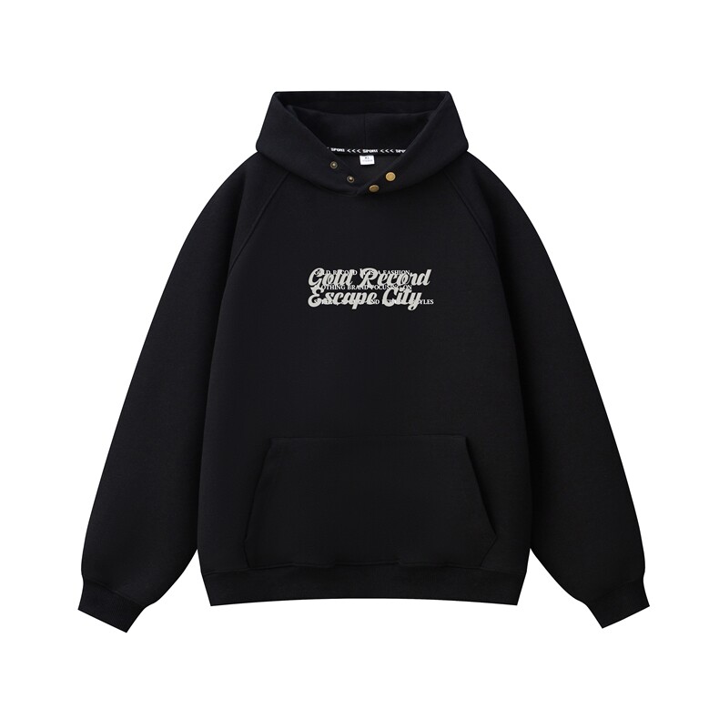 美式重磅纽扣字母印花加绒连帽卫衣秋冬潮男棉套头外套GW0101-P70,女装短外套,星座216(原A116)