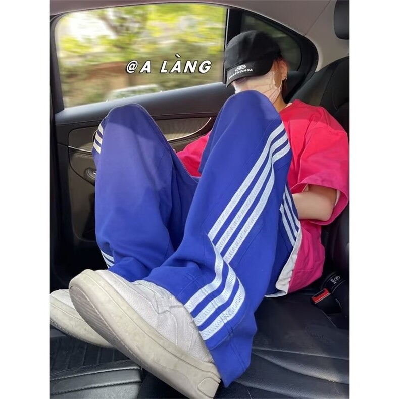 彩色多巴胺穿搭裤子男黄色夏薄款高街直筒运动青少年 K2328图片