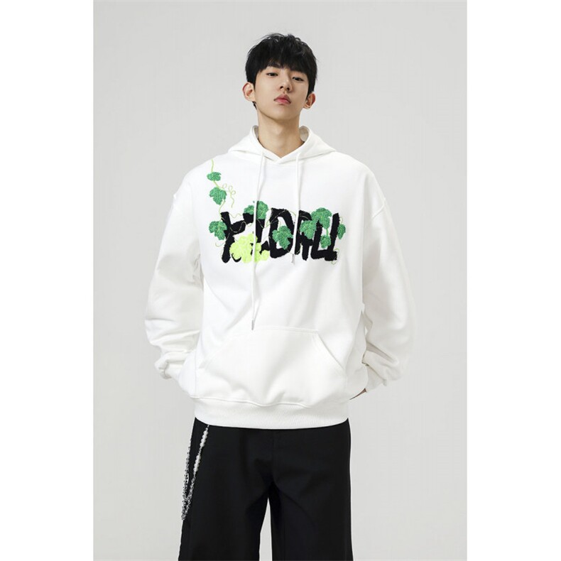 万针刺绣结构设计重磅秋冬全棉高品质美式高街连帽卫衣外套Y7684，男装卫衣，电商A486-1