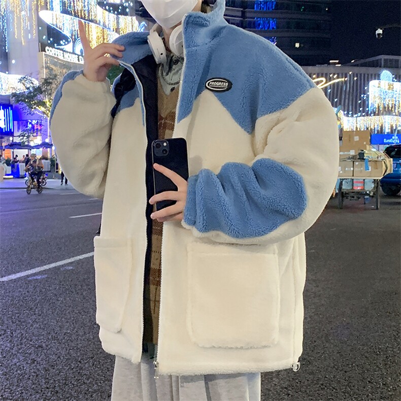 2024冬季加绒加厚棉服羊羔绒百搭保暖ins外套男MY103P105控价138图片