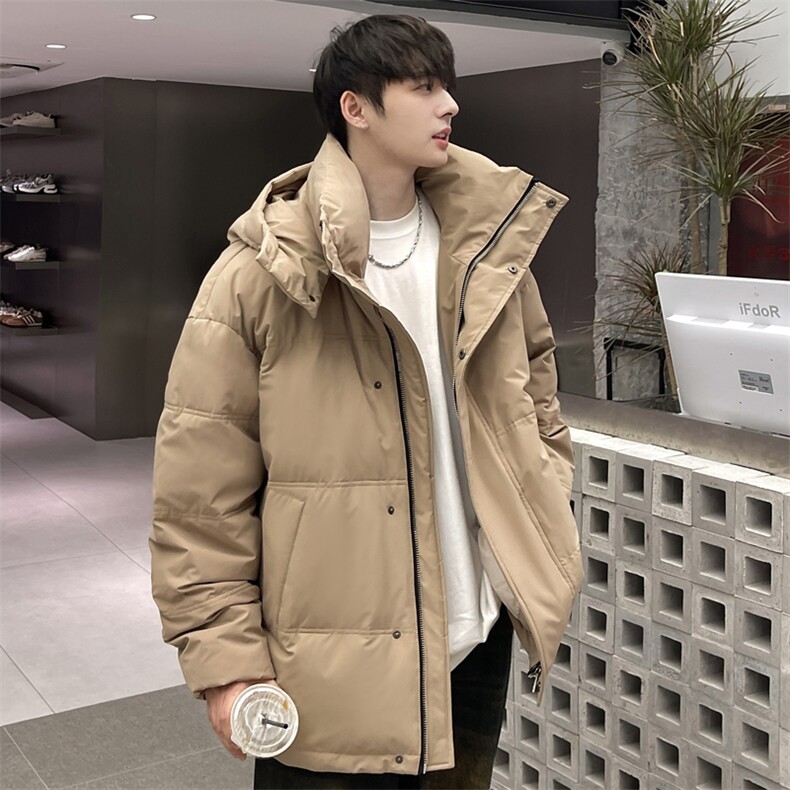 羽绒服男冬季新款港风宽松连帽白鸭绒外套YR922-P160 (控价208元图片