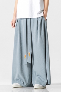夏季 风宋制改良汉服绣花长裤古风冰丝阔腿裙裤情侣 K332/P85图片