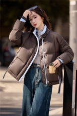 2025冬季新款小个子短款保暖泡芙羽绒服，女装羽绒服，深水步