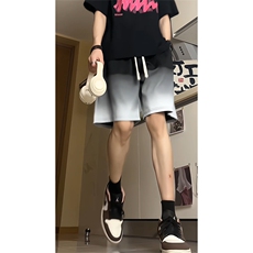 渐变运动短裤情侣宽松直筒五分裤A456特P30，男装牛仔裤，电商A309