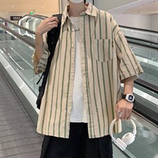 短袖衬衫春款男港风潮流弹力CS13P31，男装衬衫，星座1116-2