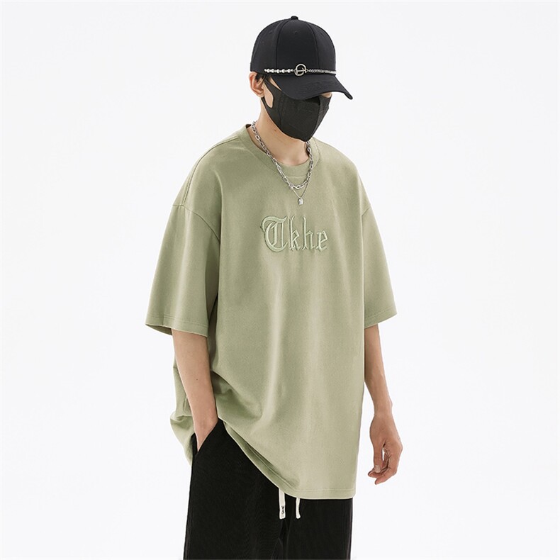 wassuphappy麂皮绒短袖t恤男夏季薄款宽松大码青少年休闲五分袖,男装T恤,星座109-1