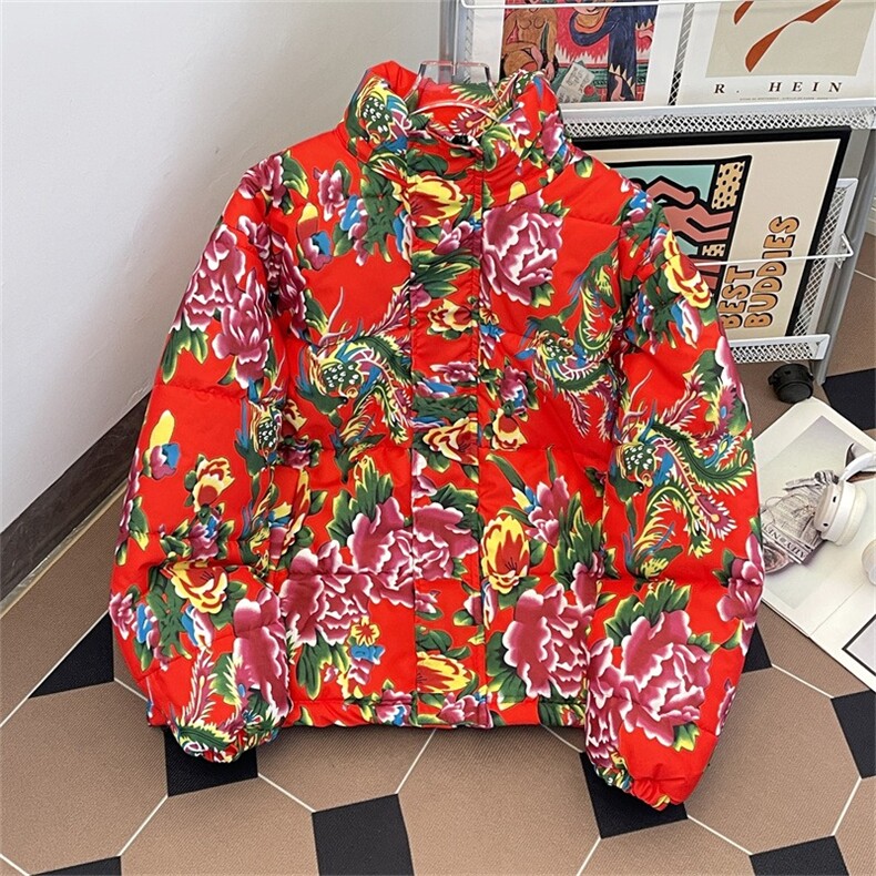 东北大花棉服男女韩版潮流冬季2024冬季保暖ins棉衣外套MF260-P78,男装棉衣,星座412-2