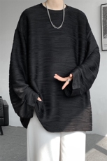 8XL-M肌理感长袖T恤男宽松重磅上衣痞帅高级感内搭打底衫P45控68，男装T恤，电商D206-1