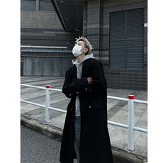 冬季高街痞帅毛呢大衣男过膝中长款宽松风衣外套XZ811A-F198-P128，男装风衣，星座811A