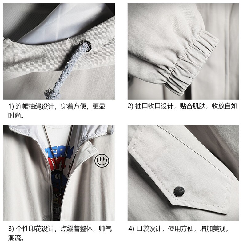 JK41224-P85纯棉连帽夹克男士大码工装夹克男网格,男装夹克,电商A040A