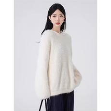仿貂绒宽松毛衣男女多巴胺色系上衣美拉德打底针织衫V21-P49网图，男装T恤，电商B245