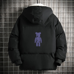 加厚加绒连帽衣男大码服男面包服男 MY16242-P100 网格挂拍图片