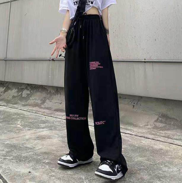 1608/B1001/P45韩版ins潮原宿风bf直筒宽松休闲束脚运动裤中性风，女装休闲裤，星座1608