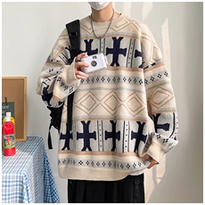 假模风圣诞圆领加厚毛衣套头风外贸大码男装糯糯休闲针织衫，男装针织衫/毛衣，星座909-2（原星座717-2）