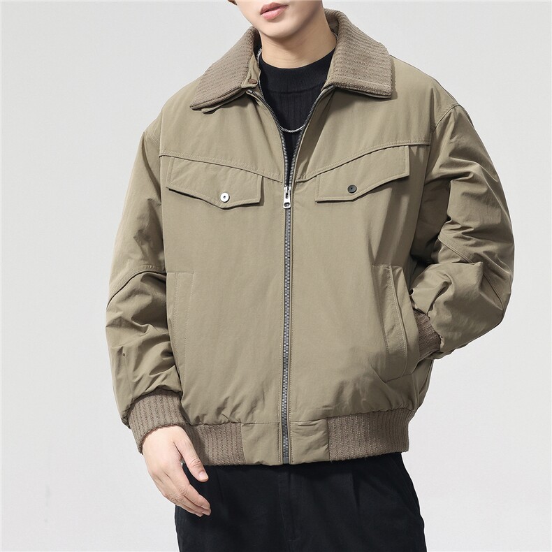 GENIOLAMODE美式可拆卸加厚保暖棉服翻领外套男秋冬棉袄工装夹克,男装棉衣,电商D215